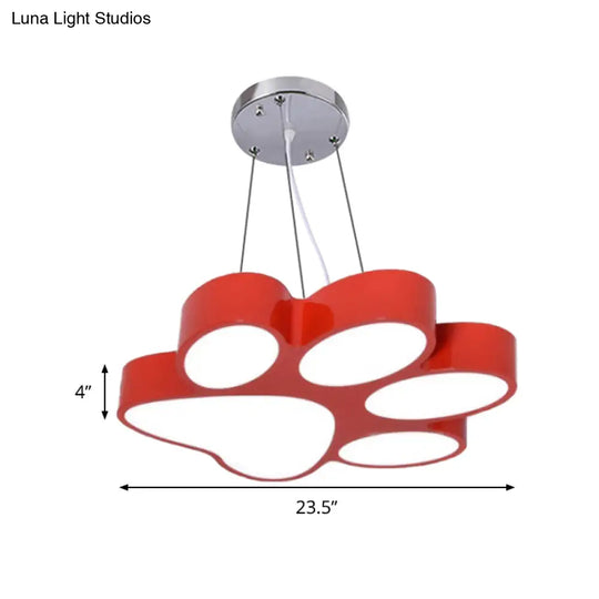 Cartoon Led Hanging Lamp - Doggy Paw Bathroom Pendant Light