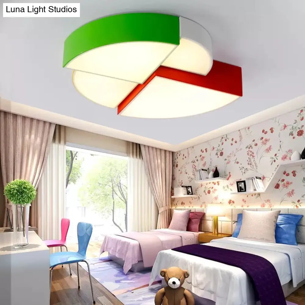 Cartoon Led Tangram Flush Mount Ceiling Light For Living Room - Acrylic Fixture