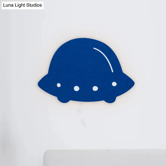 Cartoon Led Wall Lamp For Kids Bedroom With Felt Sheep Pine Tree And Airship - Available In Pink