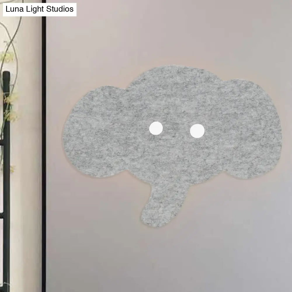 Cartoon Led Wall Lamp For Kids Bedroom With Felt Sheep Pine Tree And Airship - Available In Pink