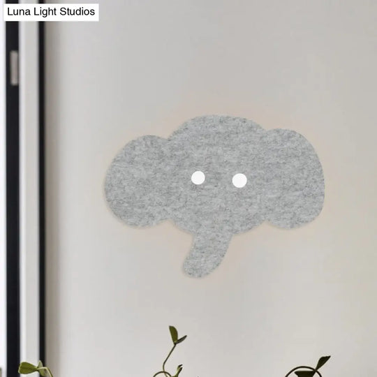 Cartoon Led Wall Lamp For Kids Bedroom With Felt Sheep Pine Tree And Airship - Available In Pink