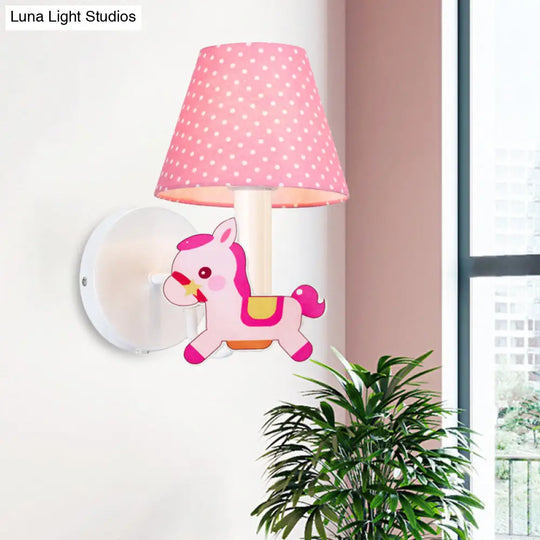 Cartoon Nursing Room Wall Light Metal Shade Sconce With 1