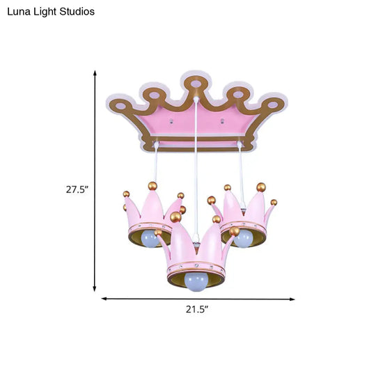Cartoon Pink Resin Ceiling Flush Mount Light With 3 Head Design And Drapes