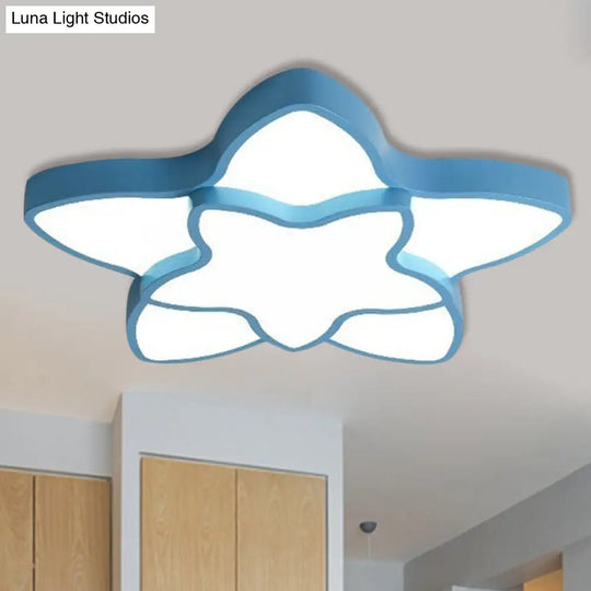 Cartoon Star Flush Ceiling Light Fixture - Acrylic For Kindergarten