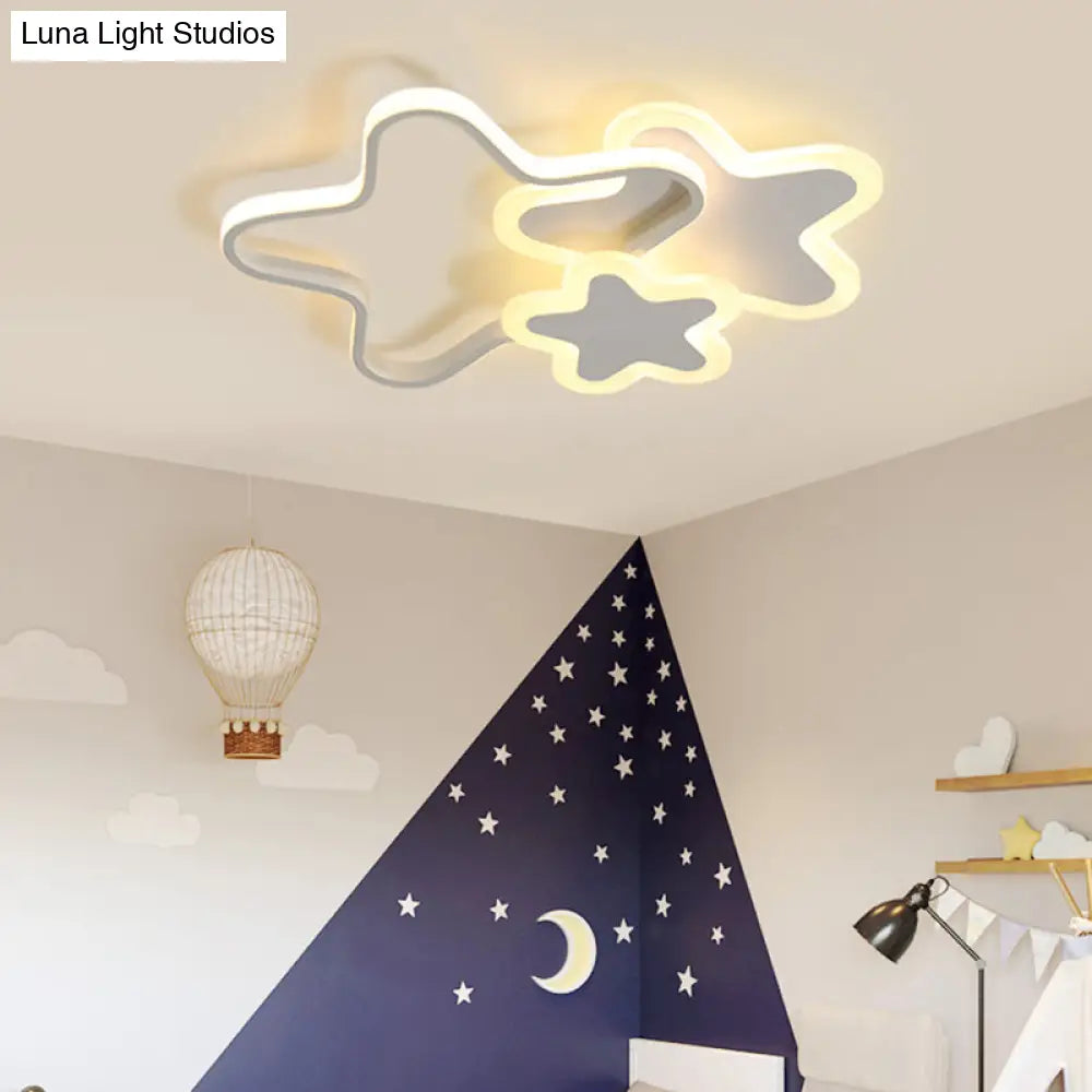 Cartoon Star Led Flush Mount Ceiling Light Fixture For Kids Room