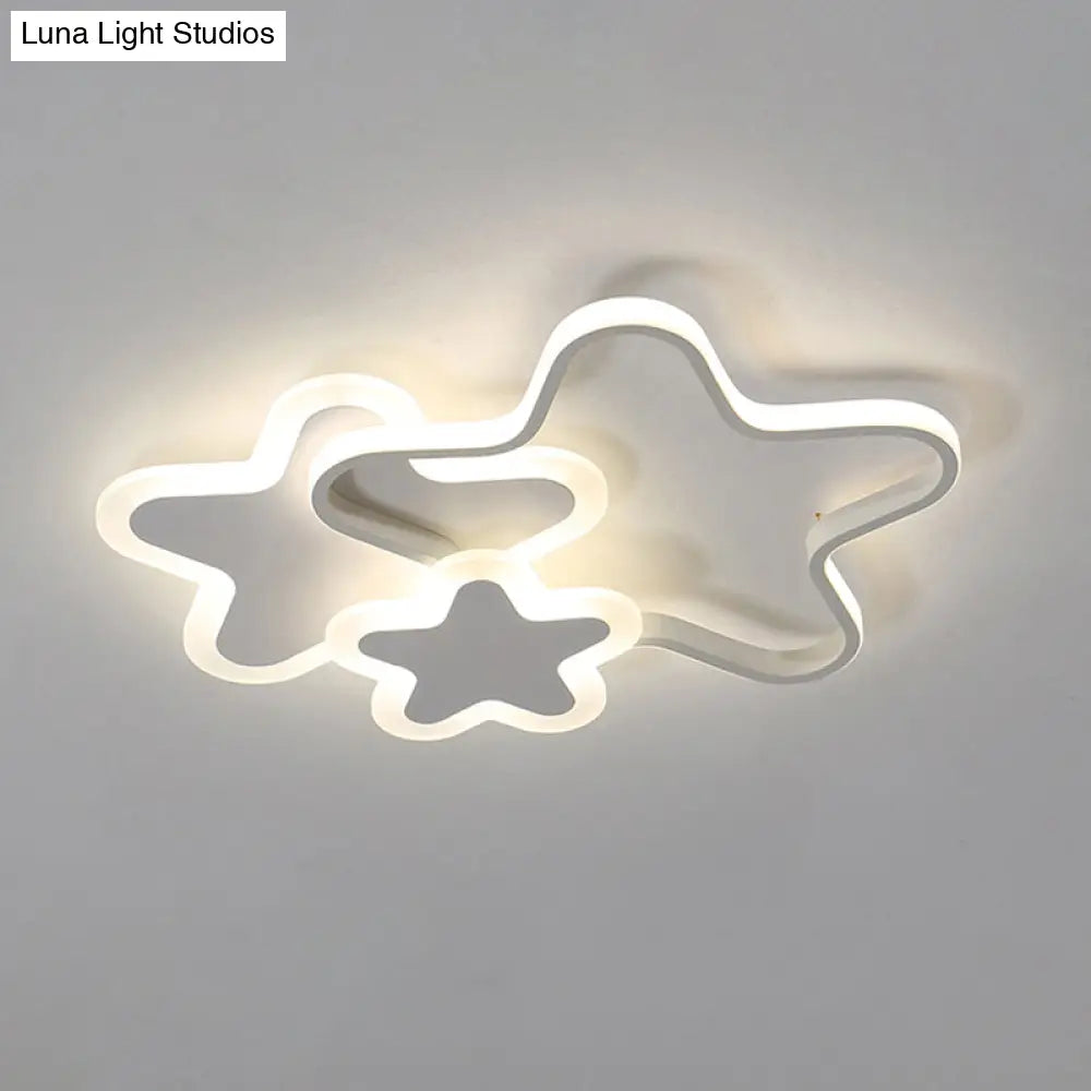 Cartoon Star Led Flush Mount Ceiling Light Fixture For Kids Room