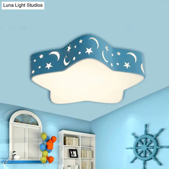 Cartoon Star Led Flush Mount Nursery Ceiling Light