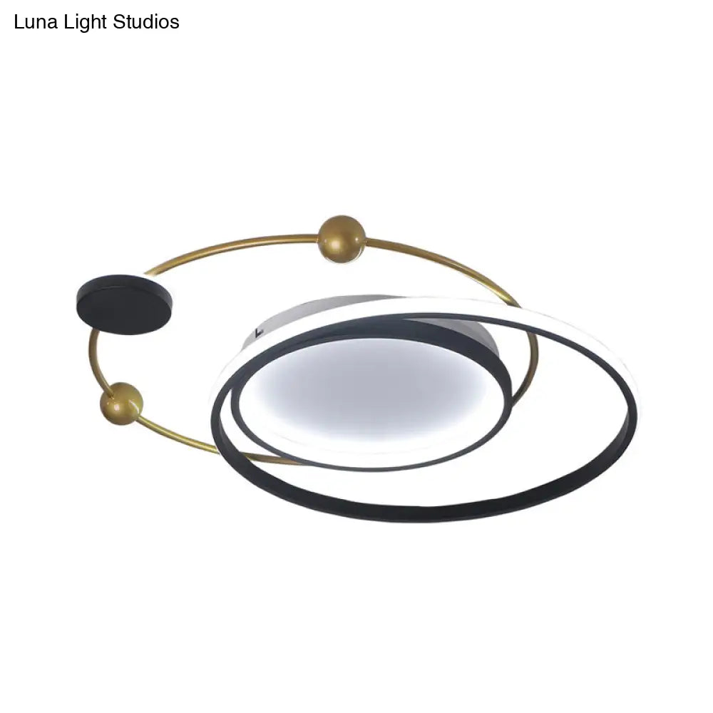 Cartoon Style Led Acrylic Universe Flush Light Fixture - Gold With White/Warm Light|