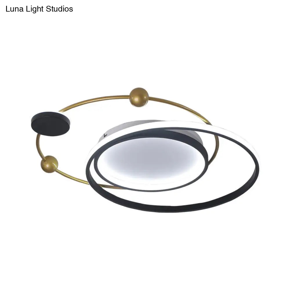 Cartoon Style Led Acrylic Universe Flush Light Fixture - Gold With White/Warm Light’|