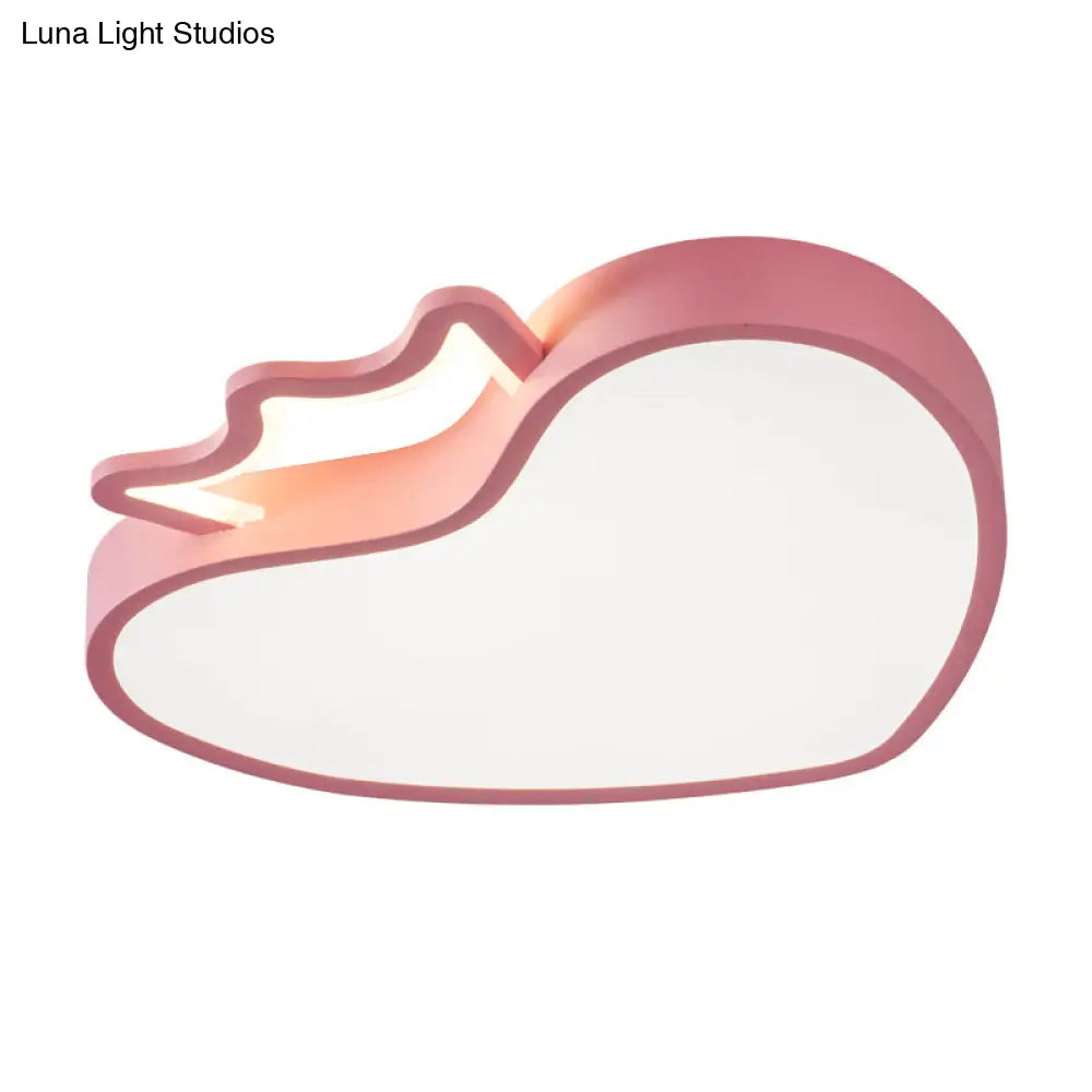 Cartoon Style Pink/Gold Heart Led Ceiling Light Fixture