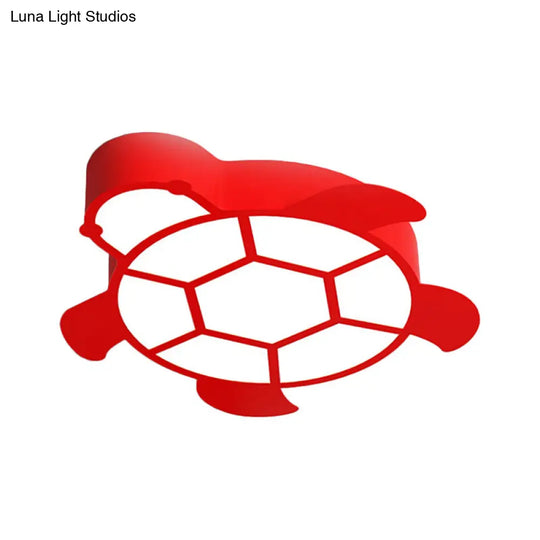 Cartoon Turtle Kindergarten Ceiling Light - Acrylic Flush Mount Fixture