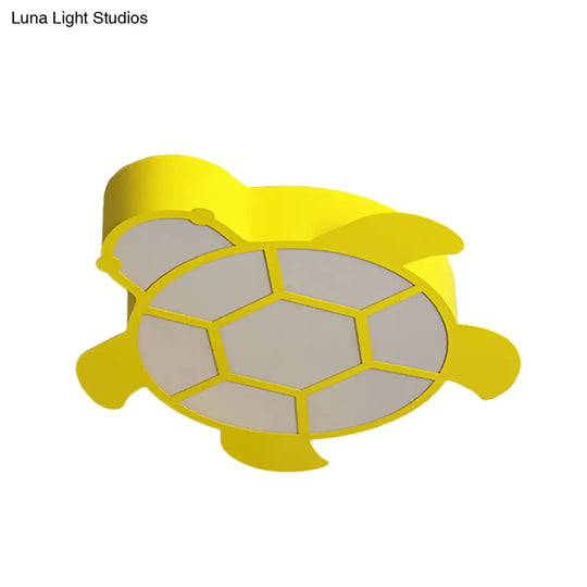 Cartoon Turtle Kindergarten Ceiling Light - Acrylic Flush Mount Fixture