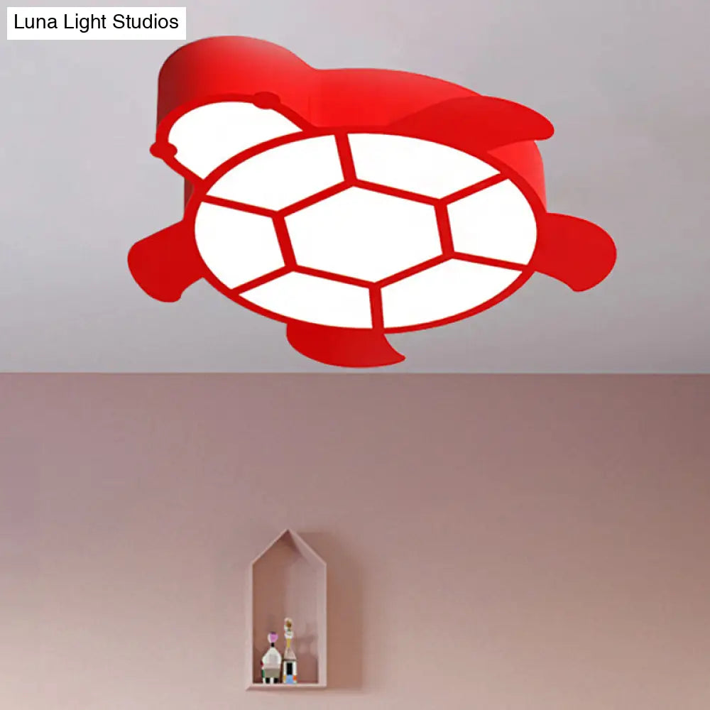 Cartoon Turtle Kindergarten Ceiling Light - Acrylic Flush Mount Fixture