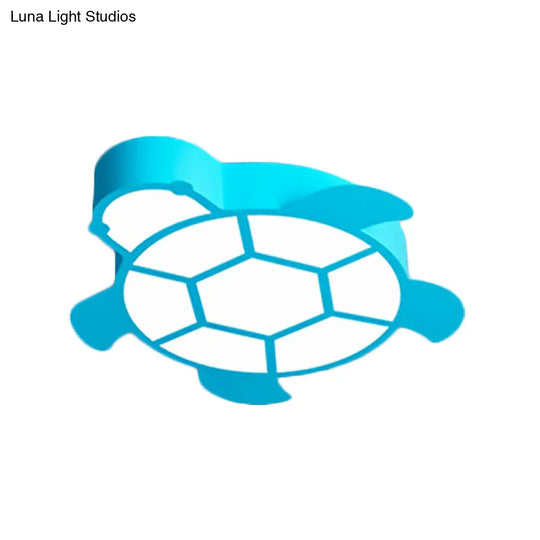 Cartoon Turtle Kindergarten Ceiling Light - Acrylic Flush Mount Fixture