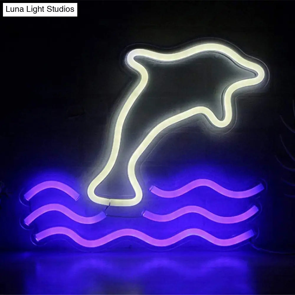 Cartoon Usb Neon Night Light For Living Room - Artistic Wall Lighting