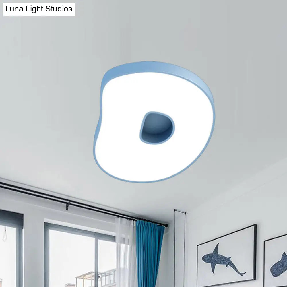Cartoon White Led Kids Bedroom Flush Light With Acrylic Shade