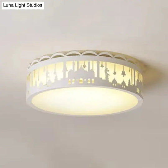 Castle Metal Flush Ceiling Light - Modern Style Lamp For Kids Bedroom