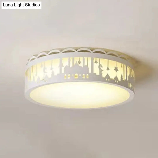 Castle Metal Flush Ceiling Light - Modern Style Lamp For Kids Bedroom