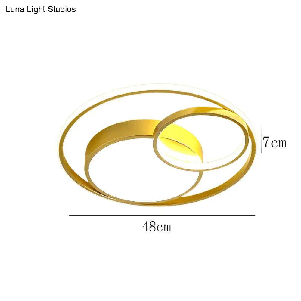 Ceiling Lamp Led Bedroom Simple Light Luxury Creative Warm Romantic Master Gold / Dia48Cm Light