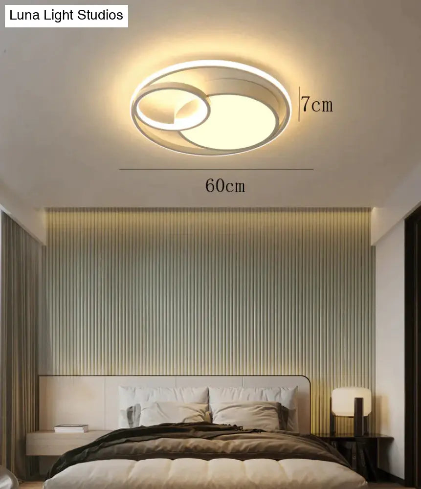 Ceiling Lamp Led Bedroom Simple Light Luxury Creative Warm Romantic Master White / Dia60Cm Light