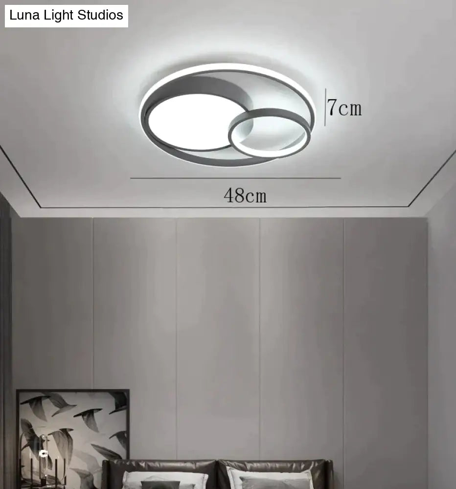 Ceiling Lamp Led Bedroom Simple Light Luxury Creative Warm Romantic Master Gray / Dia48Cm Light