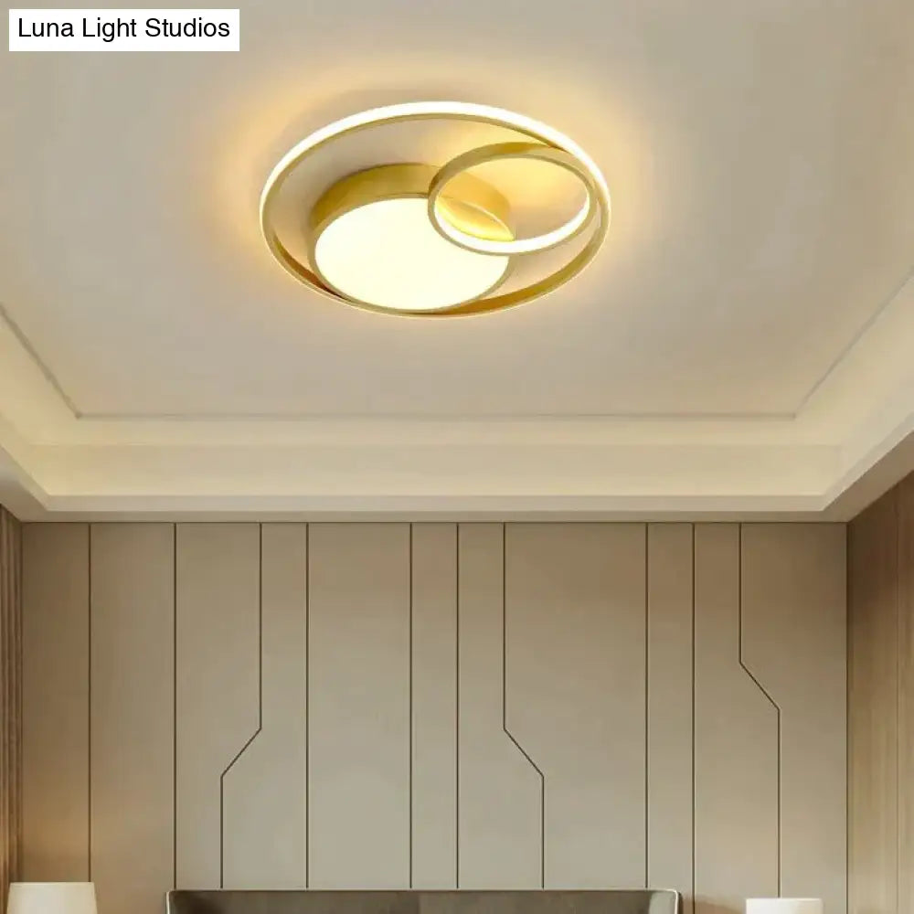 Ceiling Lamp Led Bedroom Simple Light Luxury Creative Warm Romantic Master Gold / Dia40Cm Tri-Color