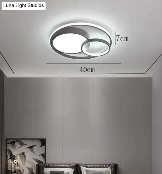 Ceiling Lamp Led Bedroom Simple Light Luxury Creative Warm Romantic Master Gray / Dia40Cm Light