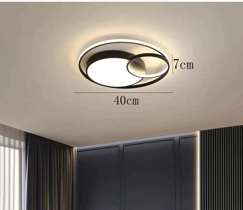 Ceiling Lamp Led Bedroom Simple Light Luxury Creative Warm Romantic Master Black / Dia40Cm White