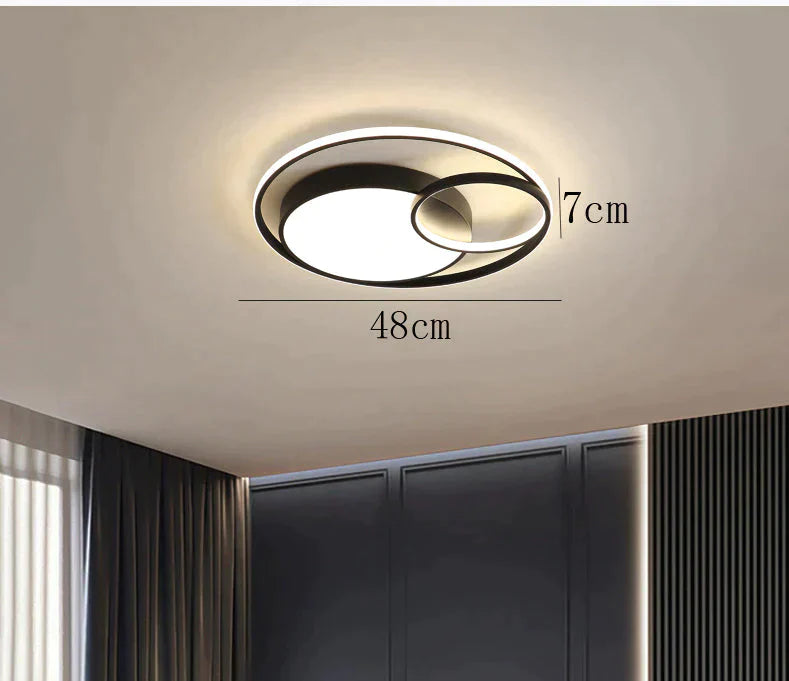 Ceiling Lamp Led Bedroom Simple Light Luxury Creative Warm Romantic Master Black / Dia48Cm White