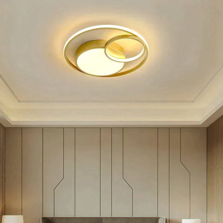 Ceiling Lamp Led Bedroom Simple Light Luxury Creative Warm Romantic Master Gold / Dia40Cm Tri-Color