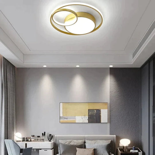 Ceiling Lamp Led Bedroom Simple Light Luxury Creative Warm Romantic Master Gold / Dia40Cm White