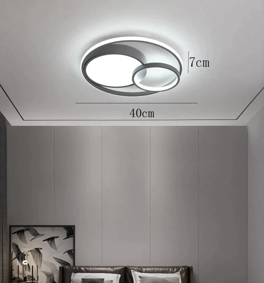 Ceiling Lamp Led Bedroom Simple Light Luxury Creative Warm Romantic Master Gray / Dia40Cm Light