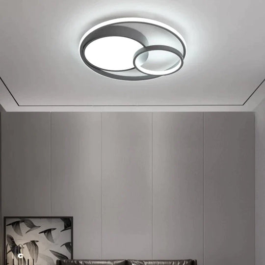 Ceiling Lamp Led Bedroom Simple Light Luxury Creative Warm Romantic Master Gray / Dia40Cm White