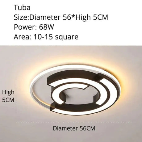 Ceiling Lights Round Shape LED Ceiling Light For Bedroom Kids Luminaire Creative Lighting Fixture 56x56x6cm 68w