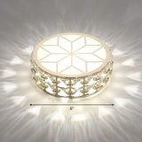 Champagne Led Crystal Embedded Round Ceiling Light - Simple Style Flush Mount For Passageway / 6’