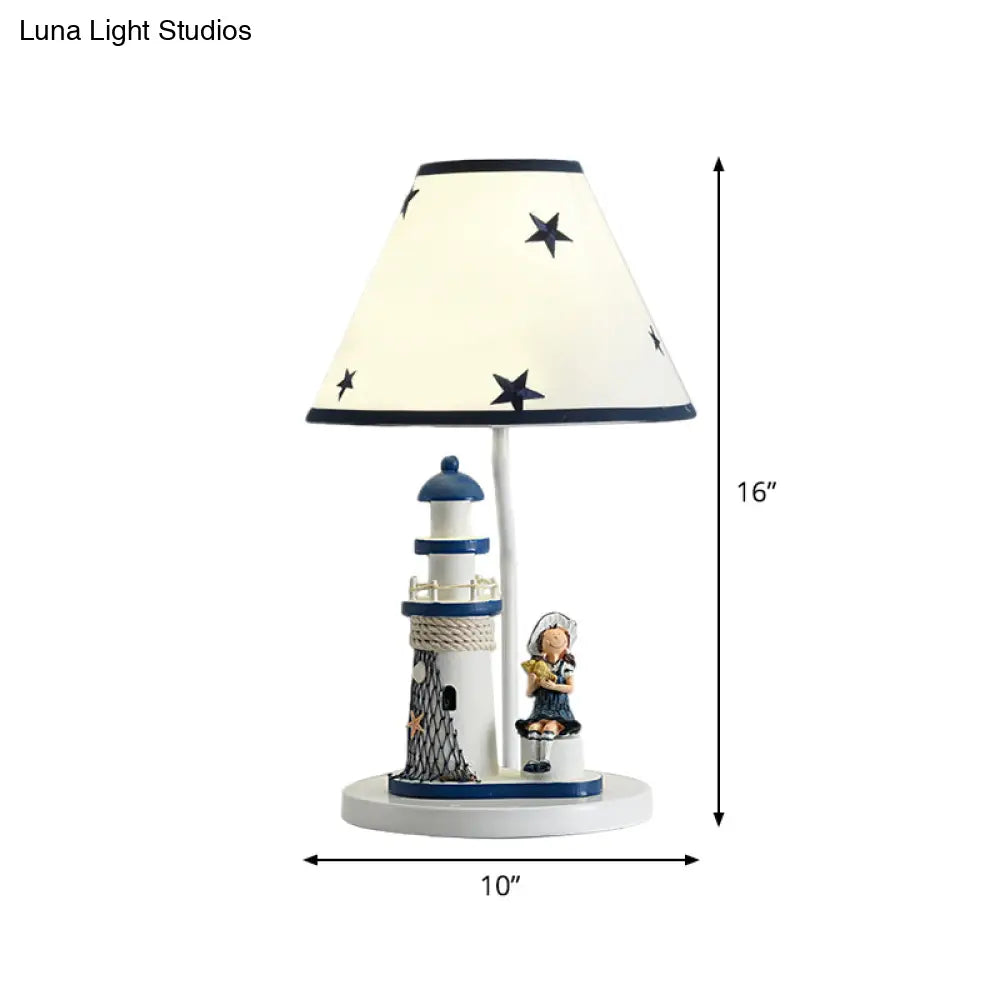 Chara - Kids Cartoon Table Light Resin 1 Head Children Room Task Lighting In