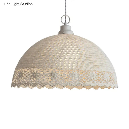 Chic Beige Pendant Light With Fabric Shade - Perfect For Cafe Ambiance