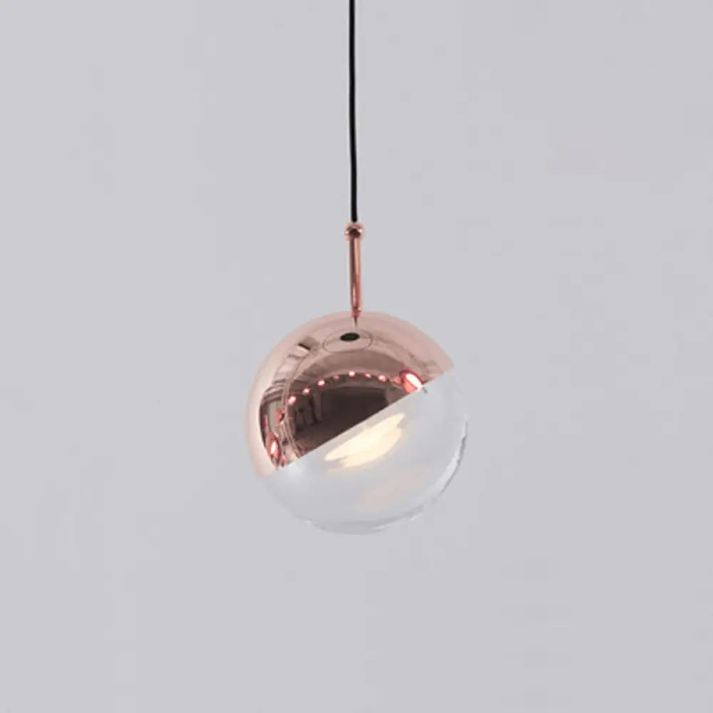 Chic Led Crystal Mini Pendant Light - Modern & Simple Design Rose Gold