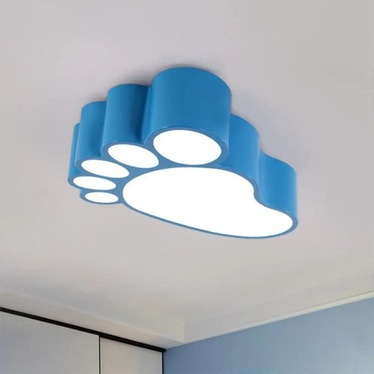 Child - Sized Flush Mount Led Ceiling Light In Metallic Finish - Perfect For Bedrooms Blue / 18’
