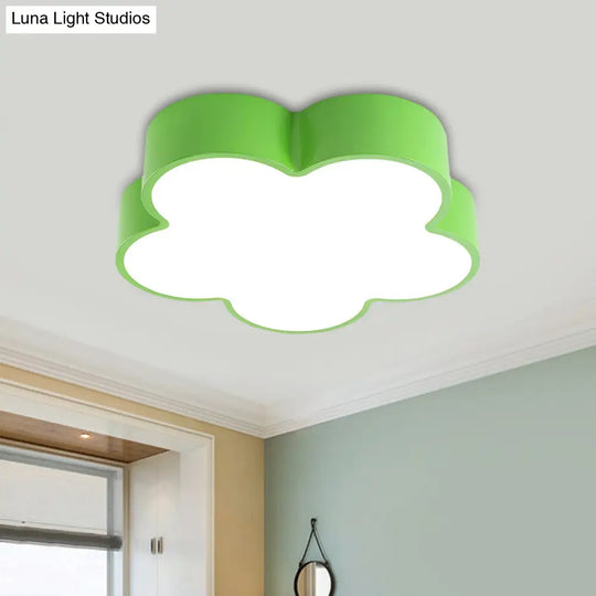 Children’s Acrylic Led Flush Mount Lamp - Fun Flower Design For Kindergarten Ceiling Light In