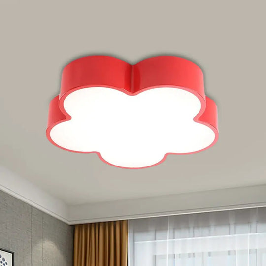 Children’s Acrylic Led Flush Mount Lamp - Fun Flower Design For Kindergarten Ceiling Light In