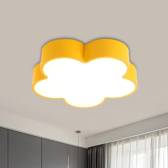 Children’s Acrylic Led Flush Mount Lamp - Fun Flower Design For Kindergarten Ceiling Light In