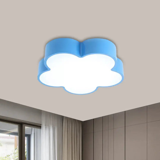 Children’s Acrylic Led Flush Mount Lamp - Fun Flower Design For Kindergarten Ceiling Light In