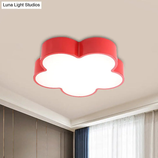 Children’s Acrylic Led Flush Mount Lamp - Fun Flower Design For Kindergarten Ceiling Light In