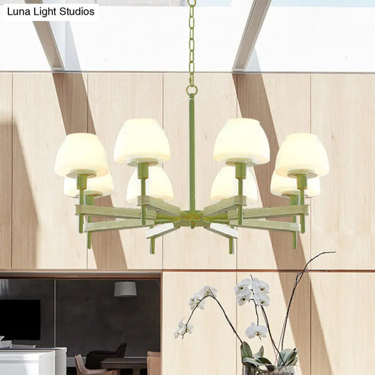 Childrens Bedroom Hanging Lamp: Metal & Glass Chandelier With 6 Lights