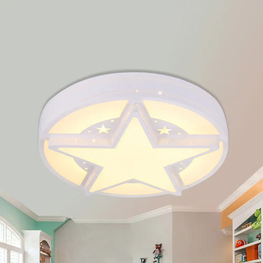Children’s Bedroom Starry Sky Flush Mount Ceiling Light White / 19.5’