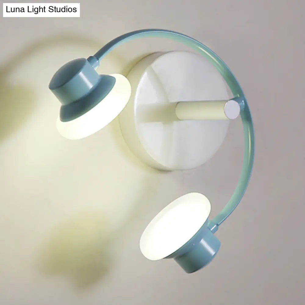 Childrens Creative Headphone Wall Light Kit - Acrylic Led Sconce Lighting In Blue/Pink