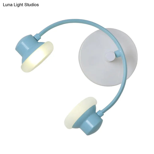 Childrens Creative Headphone Wall Light Kit - Acrylic Led Sconce Lighting In Blue/Pink