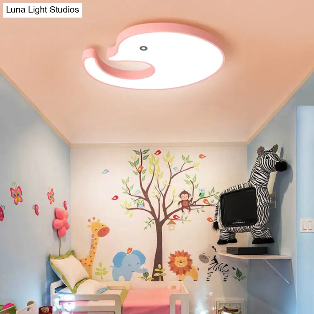 Childrens Led Dolphin Panel Ceiling Light For Lovely Cartoon Bedroom Decor Pink / 20.5 Warm