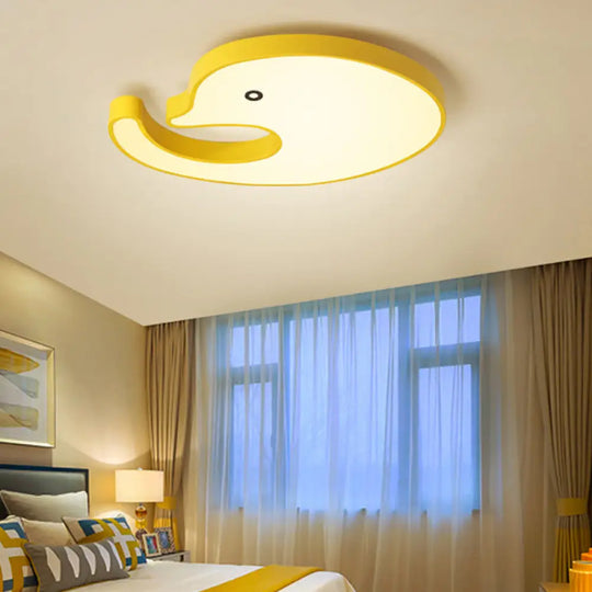 Children’s Led Dolphin Panel Ceiling Light For Lovely Cartoon Bedroom Decor Yellow / 20.5’ Warm
